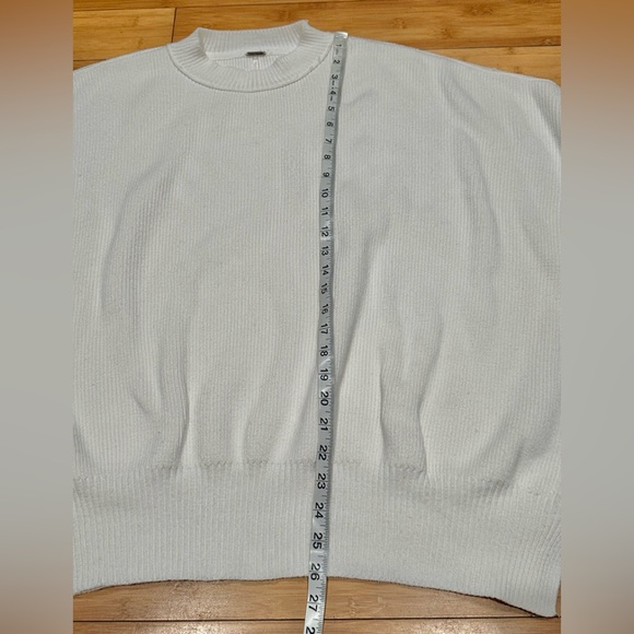 Free People Easy Street Tunic Womens S White Oversized  Ribbed Sweater Pullover - Picture 7 of 11